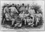 Sport, Cricket, England tour to Australia 1876-1877, The England cricket team which played the first test series in Australia, James Lillywhite's professional team whose match against a combined eleven from Melbourne and Sydney in 1877 has become accepted